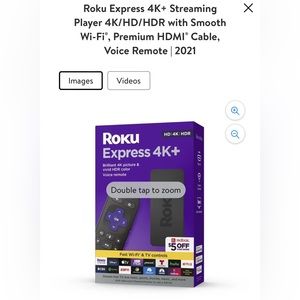 Roku 4k Streaming Player - 4k/HD, voice remote, smooth WiFi, HDMI cord included